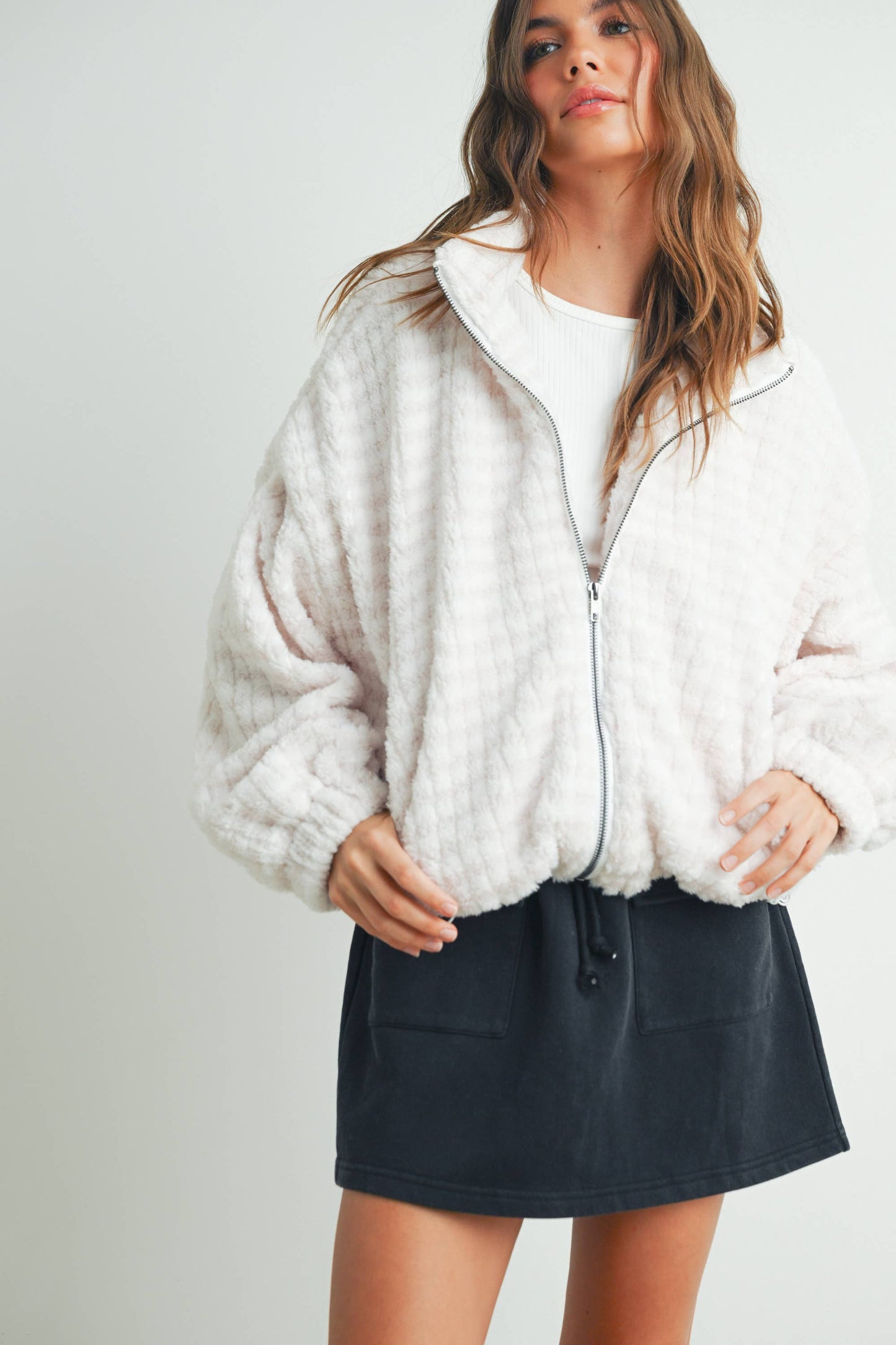 Fall Collared Puffer Jacket - BMJ7497: CHARCOAL / L