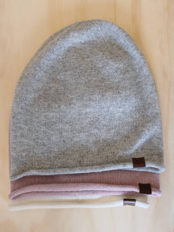 Wool Slouchy Beanie: Grey