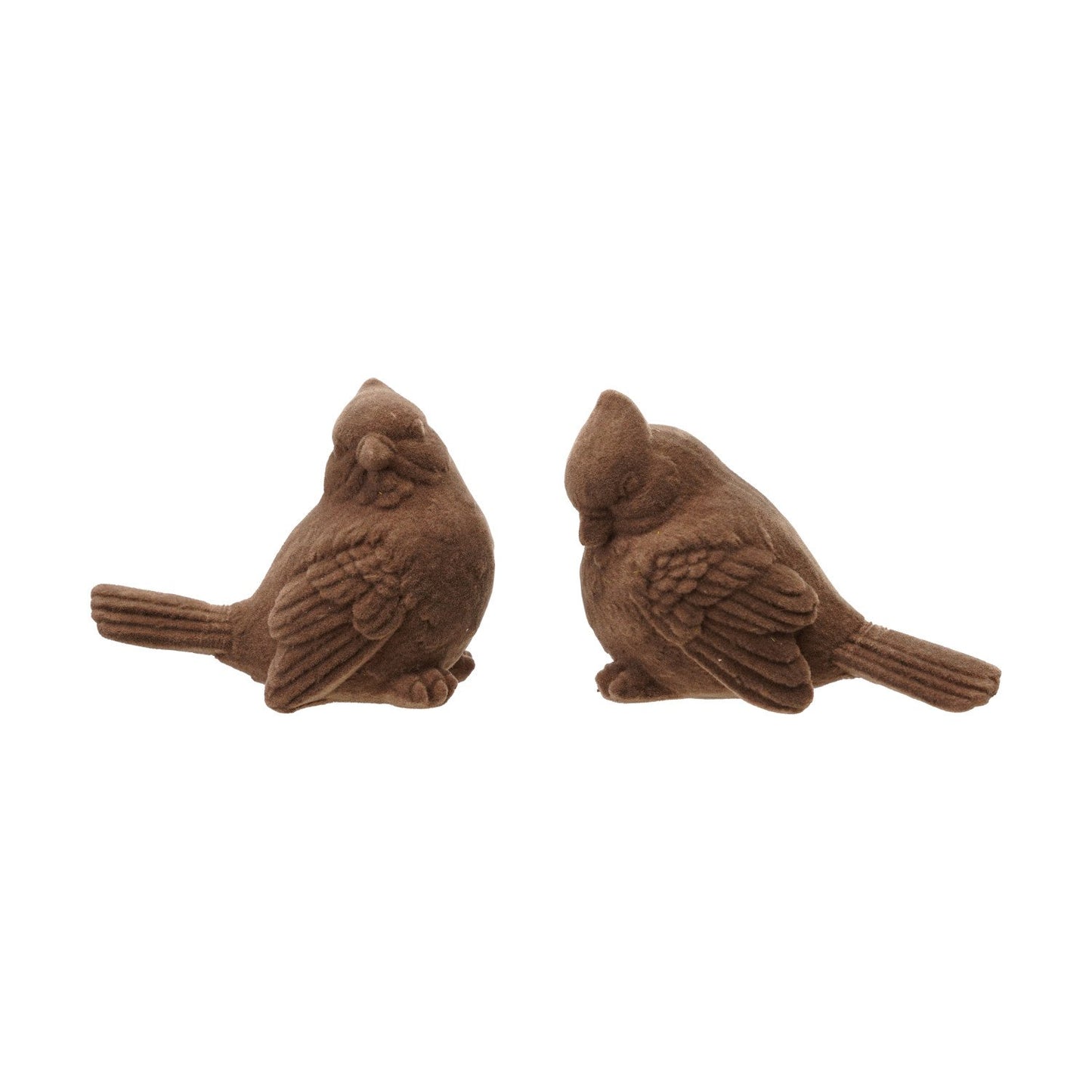 3-3/4"L x 2"W x 3"H Flocked Resin Cardinal, Taupe, 2 Styles