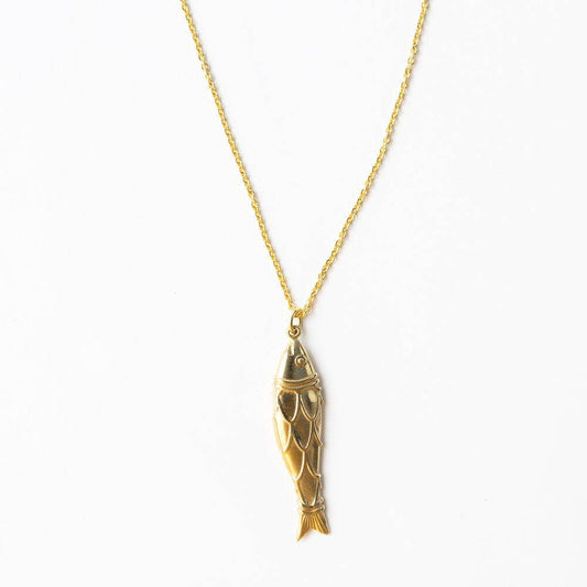 Sally Fish Dimensional Necklace Brass