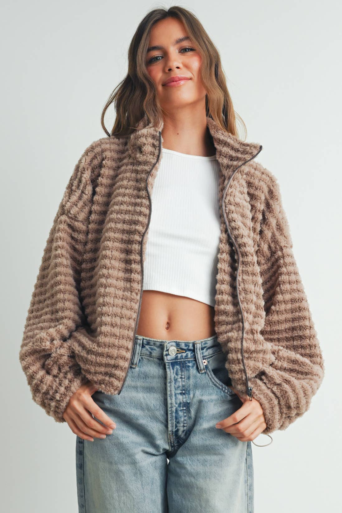 Fall Collared Puffer Jacket - BMJ7497: CHARCOAL / S
