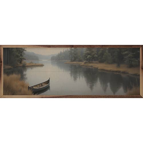 Canoe On The Lake Edge: 36x12