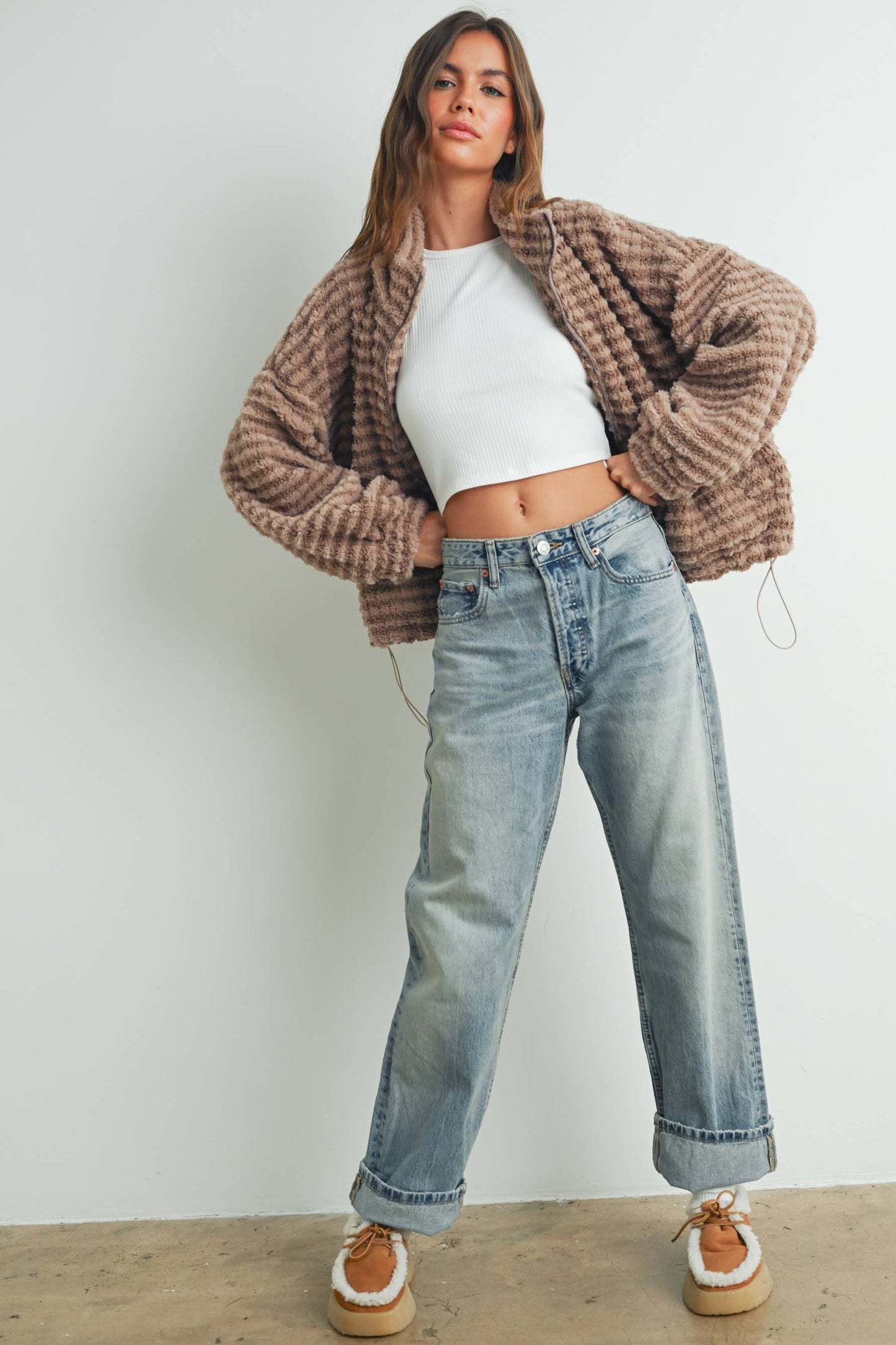 Fall Collared Puffer Jacket - BMJ7497: CHARCOAL / S