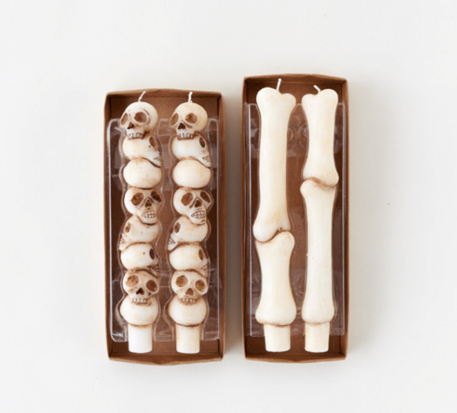 Stacked Skulls/Bone Taper  Candle