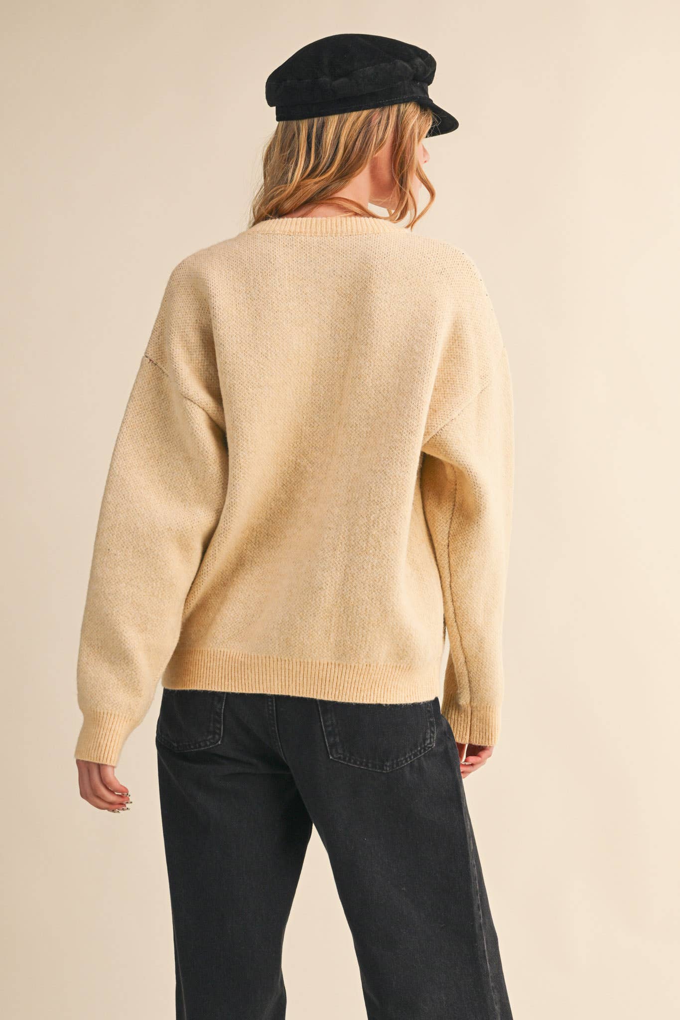 DOG KNIT SWEATER CARDIGAN MSW11186: Navy / S