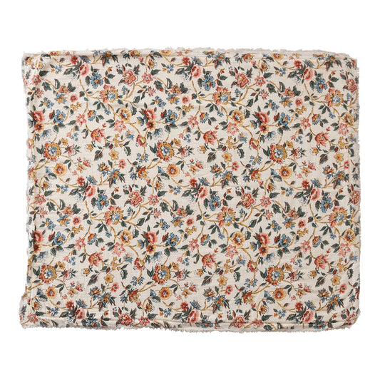 Woven Cotton Printed Throw w/ Sherpa Back